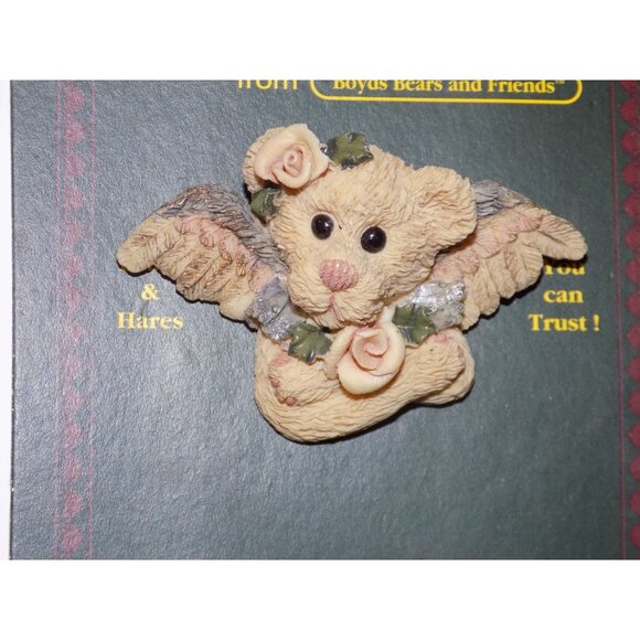 Boyds Bears Bearwear Brooch Lapel Pin 1995 Juliette with Rose Vintage - 2662 - Picture 3 of 3